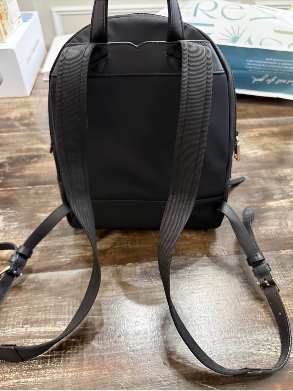 kate spade black nylon mini backpack with gold logo - Picture 4 of 4